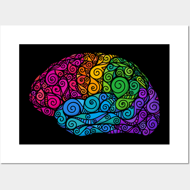 Rainbow brain Wall Art by Beth Wilson